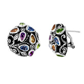 AE-6034-CO1 Sterling Silver Earring With Peridot, Citrine, Blue Quartz, Amethyst Jewelry Bali Designs Inc